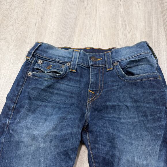 True Religion Geno Relaxed Slim Jeans Men's 28 (Fits 28x34) Blue Dark Wash - Picture 3 of 16